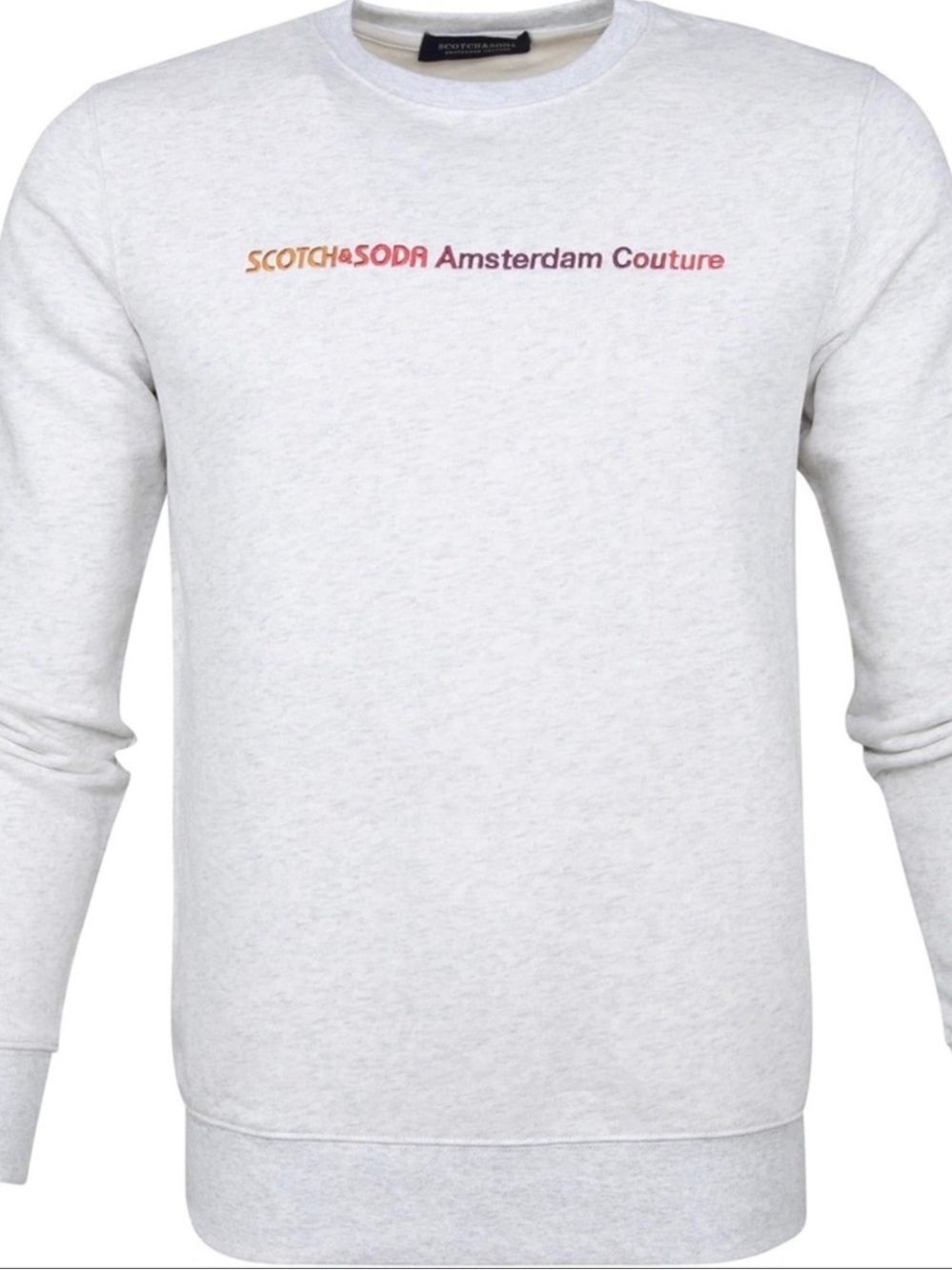 SCOTCH & SODA AMSTERDAM COUTURE MENS GRAY LOGO CREWNECK SWEATSHIRT LARGE